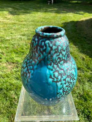 Art Deco Ceramic Vase Attributed to CAB for Primavera, Bordeaux-HFR-1001348