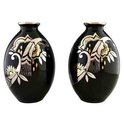 Art Deco Ceramic Vases, 1931, Set of 2-KTN-1776937