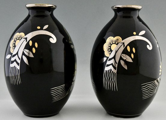 Art Deco Ceramic Vases, 1931, Set of 2-KTN-1776937