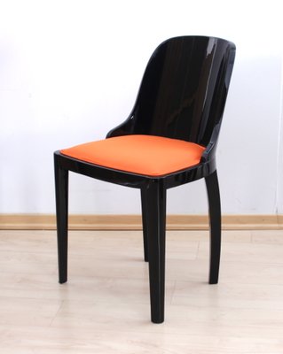 Art Deco Chair in Ebonized Wood, Orange Fabric, France, 1930-NNB-723121