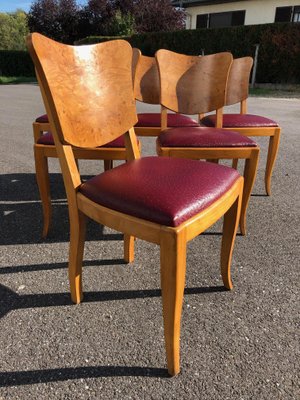 Art Deco Chairs and Table, 1930s, Set of 7-AVC-2019915