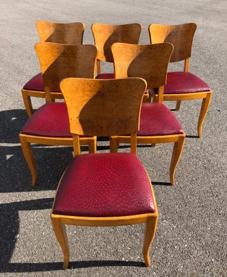 Art Deco Chairs and Table, 1930s, Set of 7-AVC-2019915