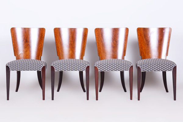 Art Deco Chairs in Beech attributed to Jindřich Halabala for Up Závody, Czechia, 1930s, Set of 4-WHY-1727697