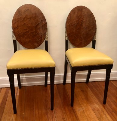 Art Déco Chairs with Bronze Elements, 1920s, Set of 2-LXP-1089074