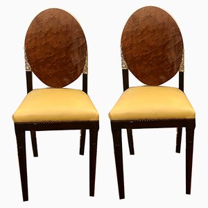 Art Déco Chairs with Bronze Elements, 1920s, Set of 2-LXP-1089074