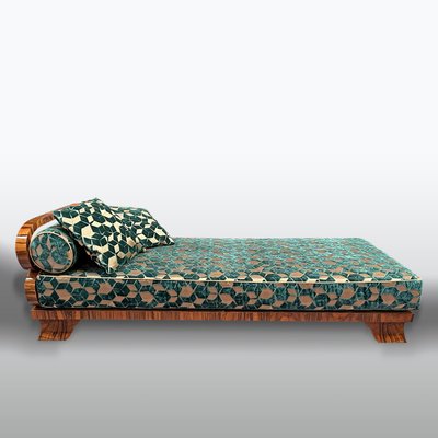 Art Deco Chaise Lounge in Fabric and Walnut, 1930s-XSL-2022617