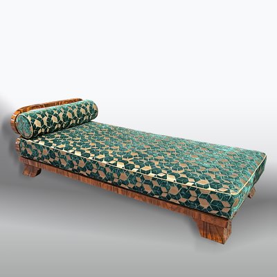 Art Deco Chaise Lounge in Fabric and Walnut, 1930s-XSL-2022617