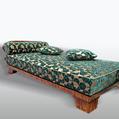 Art Deco Chaise Lounge in Fabric and Walnut, 1930s-XSL-2022617