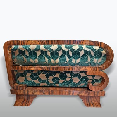 Art Deco Chaise Lounge in Fabric and Walnut, 1930s-XSL-2022617