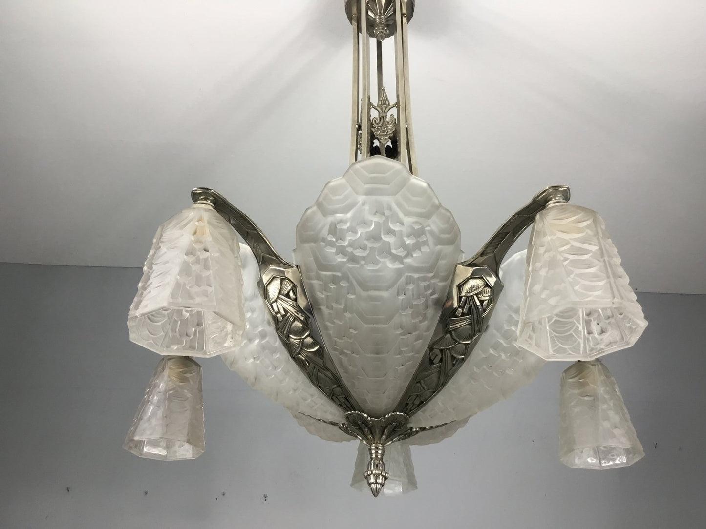 Art Deco Chandelier by André Nuet & Charles Schneider, 1920s