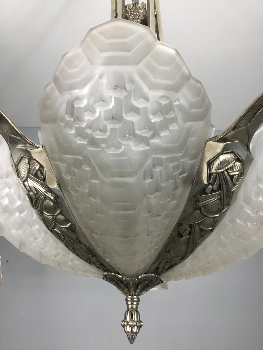 Art Deco Chandelier by André Nuet & Charles Schneider, 1920s