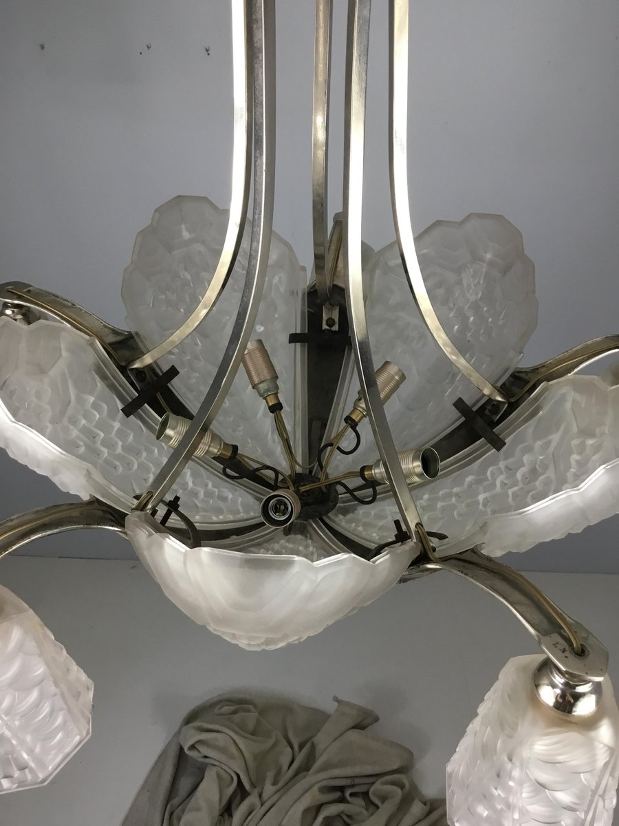 Art Deco Chandelier by André Nuet & Charles Schneider, 1920s