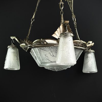 Art Deco Chandelier from Muller Frères, 1930s-JUZ-1783800