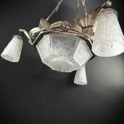 Art Deco Chandelier from Muller Frères, 1930s-JUZ-1783800