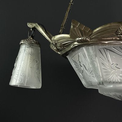 Art Deco Chandelier from Muller Frères, 1930s-JUZ-1783800