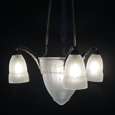 Art Deco Chandelier from Muller Frères, 1930s-JUZ-1808258