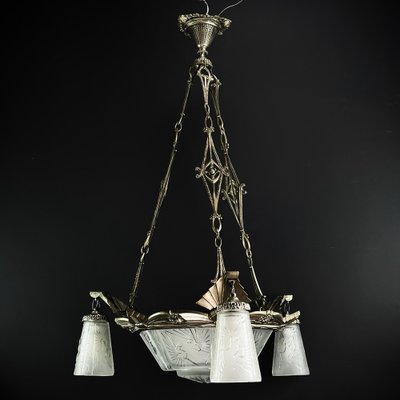 Art Deco Chandelier from Muller Frères, 1930s-JUZ-1783800