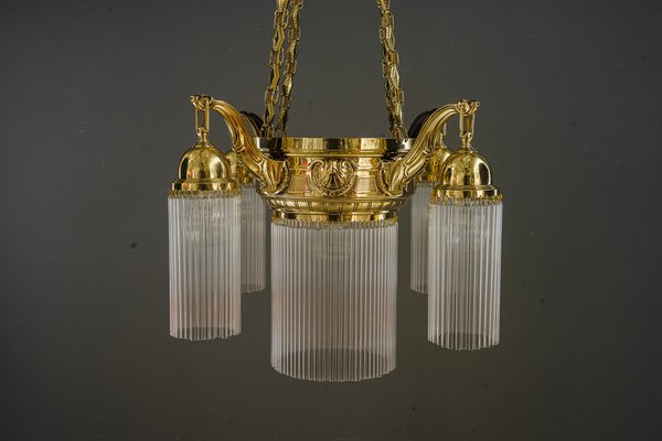 Art Deco Chandelier with Glass Sticks, Vienna, 1920s-SPD-1771828