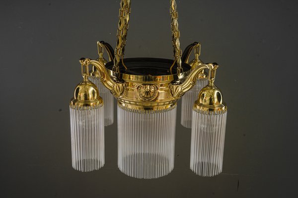 Art Deco Chandelier with Glass Sticks, Vienna, 1920s-SPD-1771828