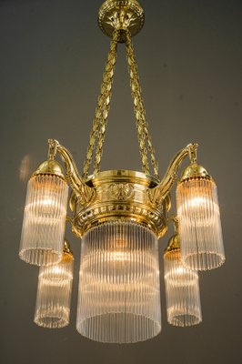 Art Deco Chandelier with Glass Sticks, Vienna, 1920s-SPD-1771828