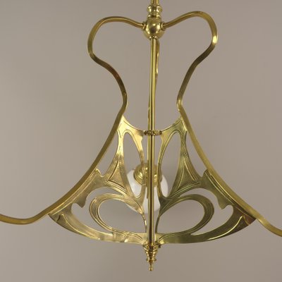 Art Deco Chandelier with Opalglass Shades, Vienna, 1920s-KDB-1742532