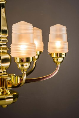 Art Deco Chandelier with Original Glass Shades, Vienna, 1920s-SPD-1005464