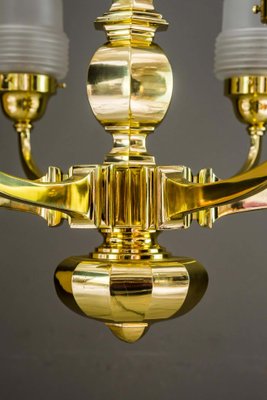 Art Deco Chandelier with Original Glass Shades, Vienna, 1920s-SPD-1005464