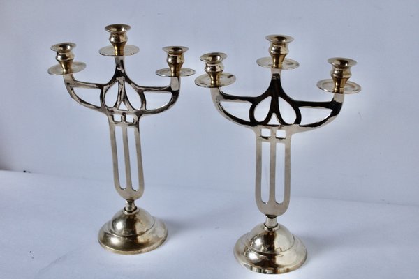 Art-Déco Chandeliers in Brass, Denmark, 1930s, Set of 2-HFR-1772515