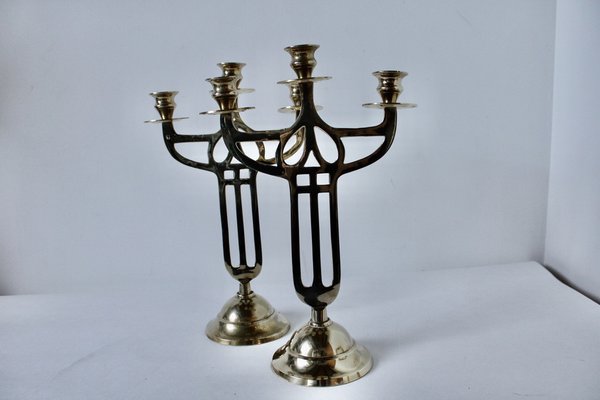 Art-Déco Chandeliers in Brass, Denmark, 1930s, Set of 2-HFR-1772515