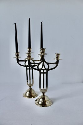 Art-Déco Chandeliers in Brass, Denmark, 1930s, Set of 2-HFR-1772515