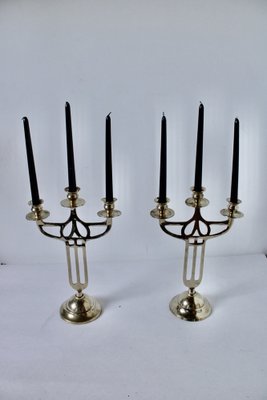 Art-Déco Chandeliers in Brass, Denmark, 1930s, Set of 2-HFR-1772515