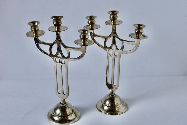 Art-Déco Chandeliers in Brass, Denmark, 1930s, Set of 2-HFR-1772515