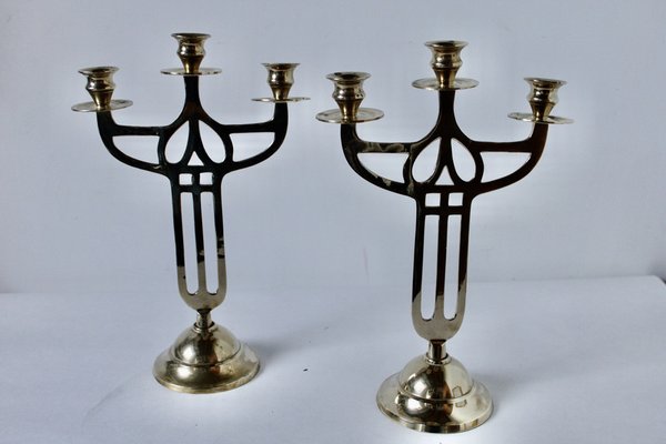 Art-Déco Chandeliers in Brass, Denmark, 1930s, Set of 2-HFR-1772515