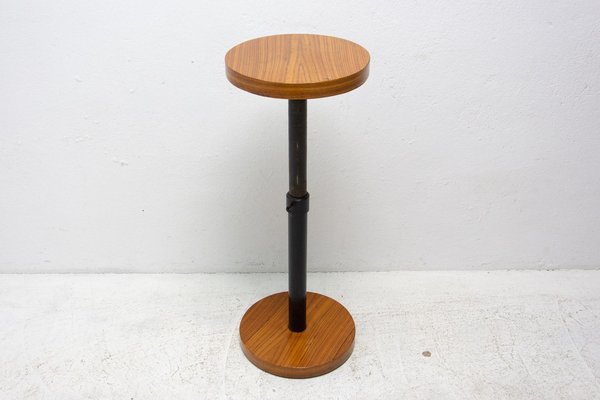 Art Deco Cherry Wood Round Side Table, Bohemia, 1930s-HXT-1308571