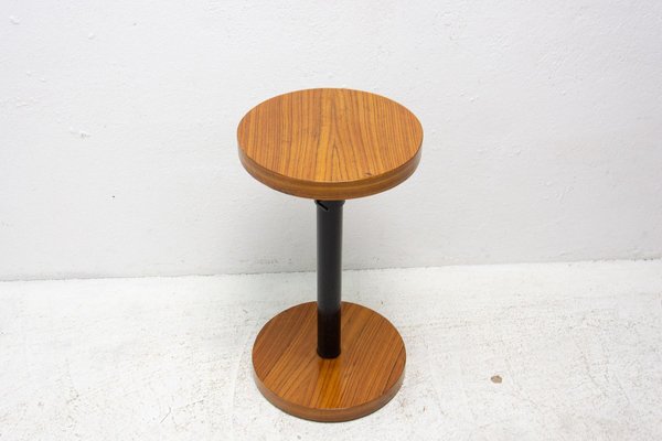 Art Deco Cherry Wood Round Side Table, Bohemia, 1930s-HXT-1308571