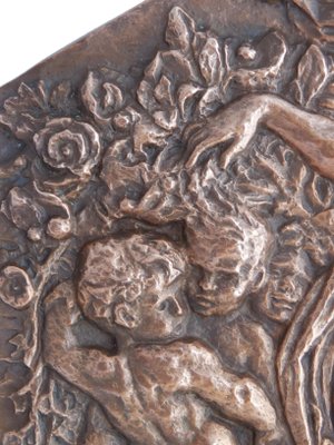 Art Deco Cherub or Nymph Wall Plaque in Embossed Copper, 1930s-ARU-1073203