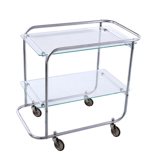 Art Deco Chrome and Glass Trolley Cart from Gispen, 1930s