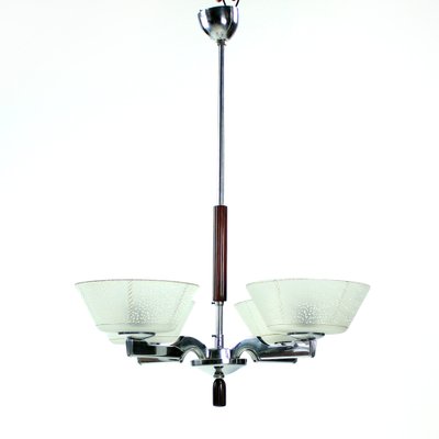 Art Deco Chrome Ceiling Lamp, 1940s-UL-581820