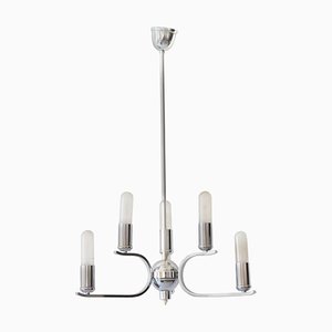 Art Deco Chrome Chandelier, 1920s-SPD-931023