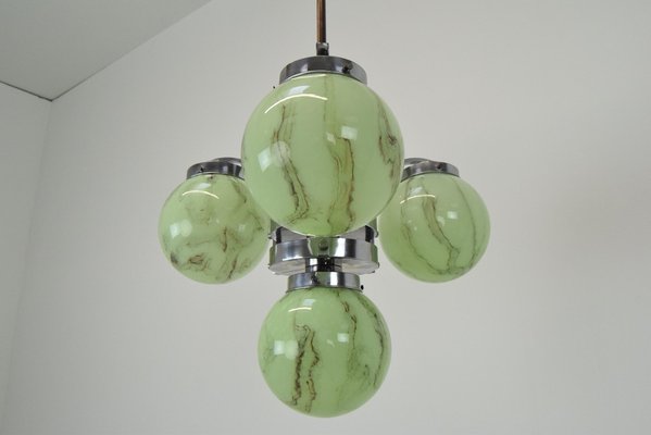 Art Deco Chrome Chandelier, 1930s-TZ-1269896