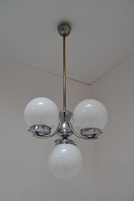 Art Deco Chrome Chandelier, 1930s-TZ-772970