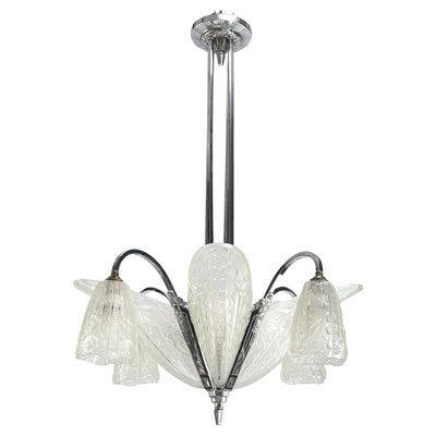 Art Deco Chrome Chandelier by Donna Paris, 1930s-JUZ-1756181