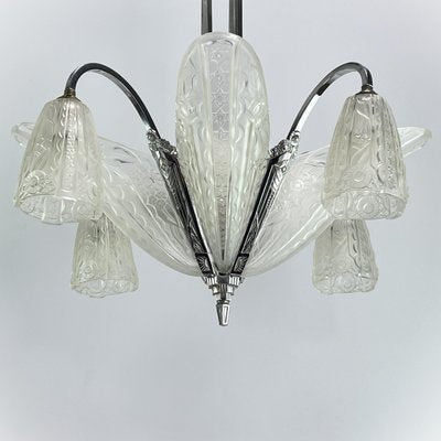 Art Deco Chrome Chandelier by Donna Paris, 1930s-JUZ-1756181