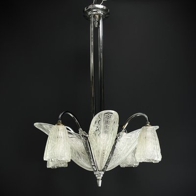 Art Deco Chrome Chandelier by Donna Paris, 1930s-JUZ-1756181