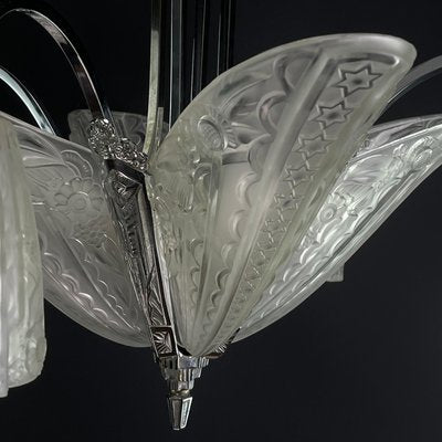 Art Deco Chrome Chandelier by Donna Paris, 1930s-JUZ-1756181