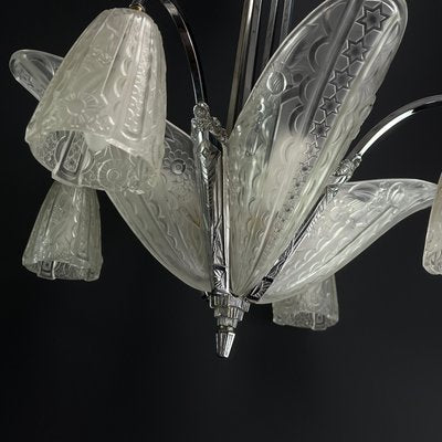 Art Deco Chrome Chandelier by Donna Paris, 1930s-JUZ-1756181