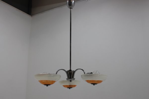 Art Deco Chrome Chandelier from Napako, 1930s-TZ-687092