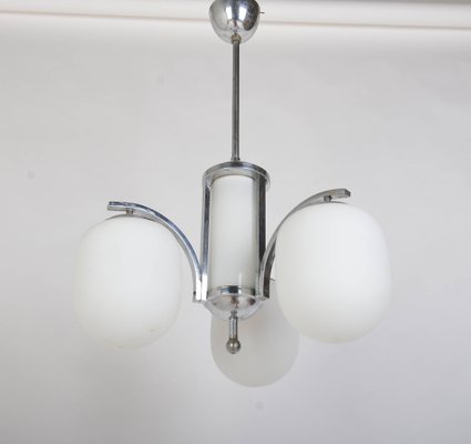 Art Deco Chrome-Plated Pendant Lamp, 1930s-VHD-1726211