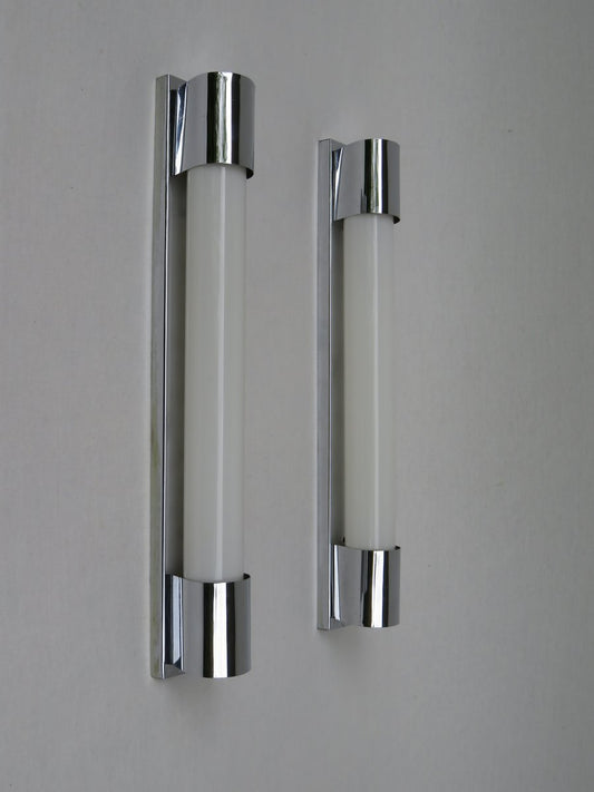 Art Deco Chrome-Plated Wall Sconces, Set of 2