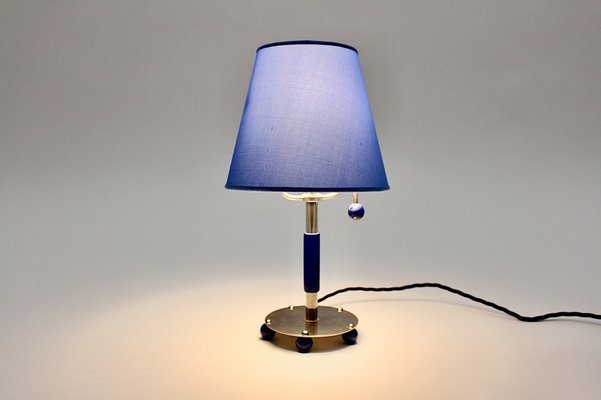 Art Deco Chrome Table Lamp in Blue, Germany, 1930s-NB-1013131